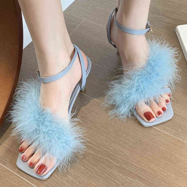 sandals ankle strap fur women 2022 summer fashion square toe high heels party shoes woman buckle thin 220419, Black
sandals ankle strap fur women 2022 summer fashion square toe high heels party shoes woman buckle thin 220419, Black