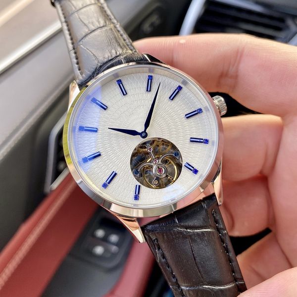 men's watch mechanical self-winding movement glass mirror leather strap stainless steel case ceramic dial diameter 43, Slivery;brown
men's watch mechanical self-winding movement glass mirror leather strap stainless steel case ceramic dial diameter 43, Slivery;brown