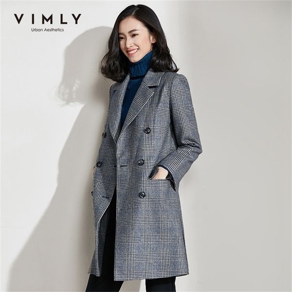 vimly 2020 autumn winter women plaid woolen coat elegant lapel double breasted long sleeve vintage female long jacket 30096 lj201106, Black
vimly 2020 autumn winter women plaid woolen coat elegant lapel double breasted long sleeve vintage female long jacket 30096 lj201106, Black