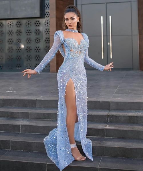 sky blue side split evening dresses long sleeves illusion sequined prom dresses floor length celebrity women formal party pageant gowns, Black;red
sky blue side split evening dresses long sleeves illusion sequined prom dresses floor length celebrity women formal party pageant gowns, Black;red
