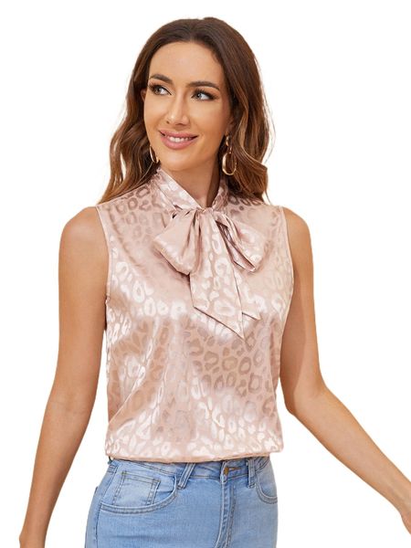 tie front leopard jacquard satin 21hf#, White
tie front leopard jacquard satin 21hf#, White