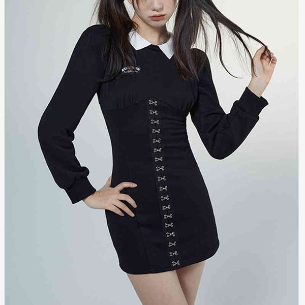 casual dresses self made spicy girl style bubble sleeve skirt black and white contrast color hook button design slim dress autumn winter tre, Black;gray
casual dresses self made spicy girl style bubble sleeve skirt black and white contrast color hook button design slim dress autumn winter tre, Black;gray