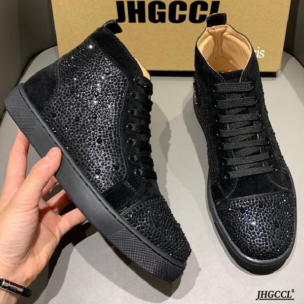 men's dress boots first layer cowhide men's shoes new bovine velvet rhinestone rivet women's plover flat loafers a25, Black
men's dress boots first layer cowhide men's shoes new bovine velvet rhinestone rivet women's plover flat loafers a25, Black