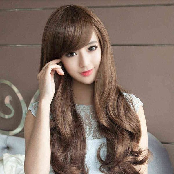 nxy wigs mengtai women's wig headset female wavy curly hair oblique bangs korean fluffy chemical fiber, Black
nxy wigs mengtai women's wig headset female wavy curly hair oblique bangs korean fluffy chemical fiber, Black