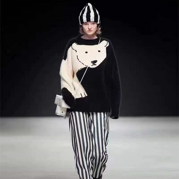 women's knits & tees designer straight 2022 early spring new casual vivi bear pattern knitted long sleeve pullover sweater women's, White
women's knits & tees designer straight 2022 early spring new casual vivi bear pattern knitted long sleeve pullover sweater women's, White