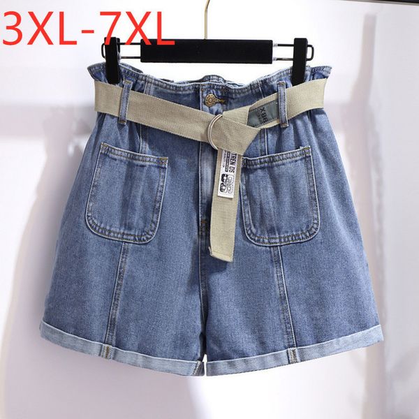 summer plus size denim shorts for women large loose casual wide leg belt pocket jeans shorts blue 3xl 4xl 5xl 6xl 7xl y200822, White;black
summer plus size denim shorts for women large loose casual wide leg belt pocket jeans shorts blue 3xl 4xl 5xl 6xl 7xl y200822, White;black