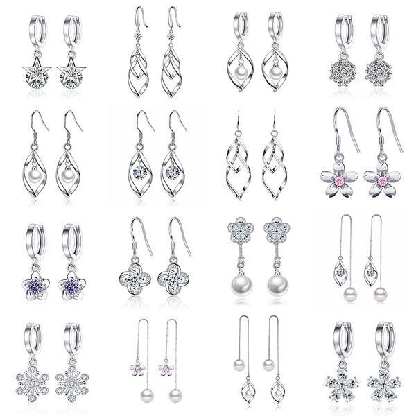 925 sterling silver elegant dangle earrings for women fashion designer luxury pearl crystal flower ear rings wedding party jewelry
925 sterling silver elegant dangle earrings for women fashion designer luxury pearl crystal flower ear rings wedding party jewelry