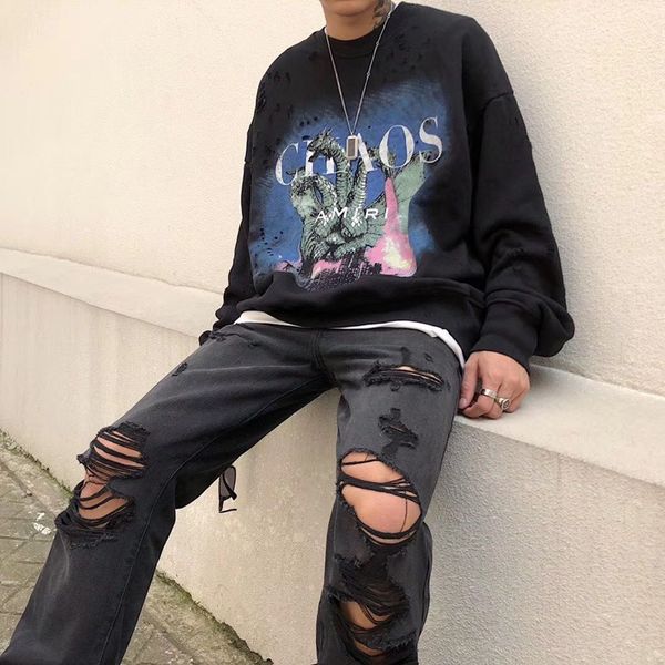 selling designer sweater trendy brand a 22 miri ripped retro round neck long sleeve t-shirt three head dragon print loose pullover fashion h, Black
selling designer sweater trendy brand a 22 miri ripped retro round neck long sleeve t-shirt three head dragon print loose pullover fashion h, Black