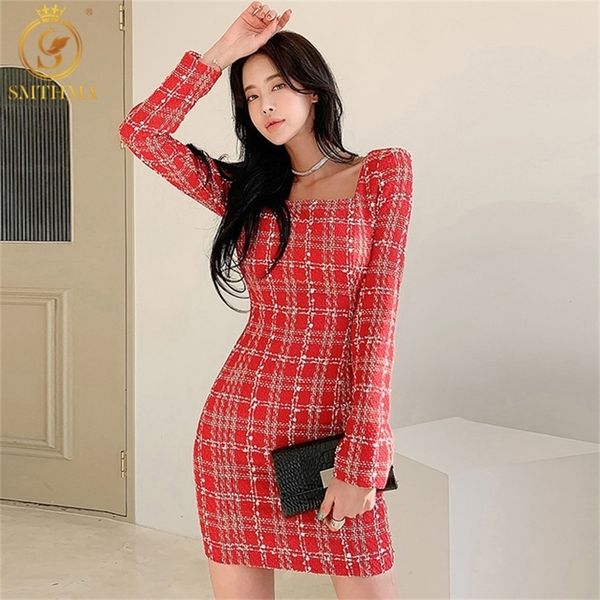 hma spring womens slim red tweed woolen dresses vintage elegant long sleeve package hip vestido da festa 220803, Black;gray
hma spring womens slim red tweed woolen dresses vintage elegant long sleeve package hip vestido da festa 220803, Black;gray