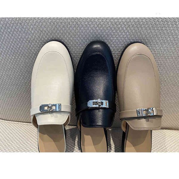 2022 summer new one foot loafer shoes soft sole comfortable lazy baotou muller shoes buckle semi slippers for external wear, Black
2022 summer new one foot loafer shoes soft sole comfortable lazy baotou muller shoes buckle semi slippers for external wear, Black