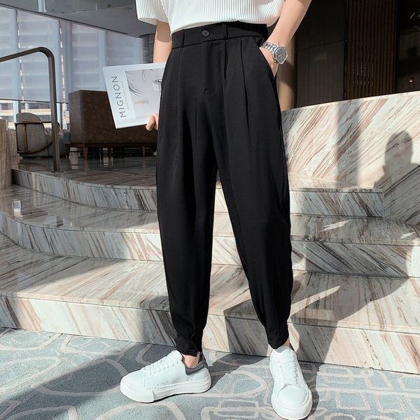 fashion autumn pants men solid anklelength tapered trousers korean style white khaki black elastic waist casual pants man 220816
fashion autumn pants men solid anklelength tapered trousers korean style white khaki black elastic waist casual pants man 220816