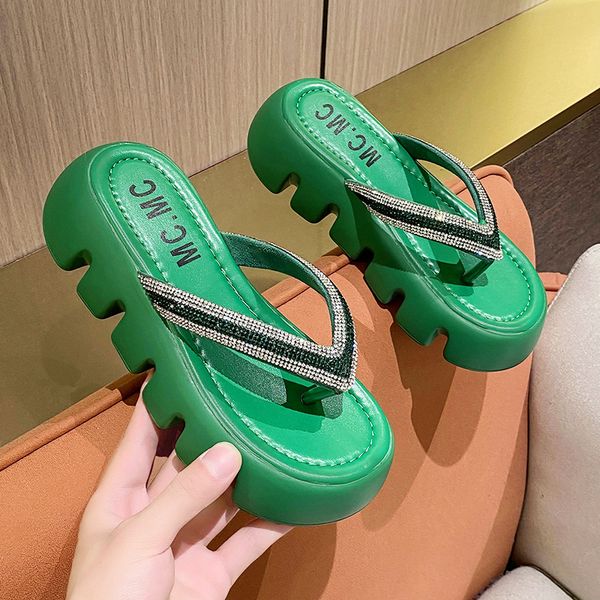 summer women's thick sole crystal flat slippers 2022 new designer beach casual sandals, Black
summer women's thick sole crystal flat slippers 2022 new designer beach casual sandals, Black