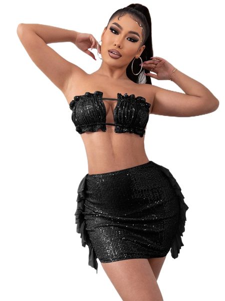 joyfunear contrast sequin backless knot frilled tube & ruffle trim bodycon skirt n4yq#, White
joyfunear contrast sequin backless knot frilled tube & ruffle trim bodycon skirt n4yq#, White