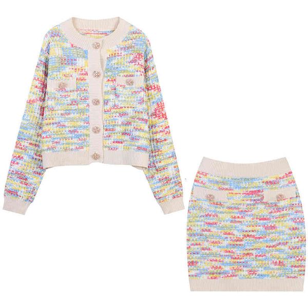 two piece dress spring and autumn 2022 women's clothing rainbow contrast color small fragrance celebrity slim fit short skirt knitted c, White
two piece dress spring and autumn 2022 women's clothing rainbow contrast color small fragrance celebrity slim fit short skirt knitted c, White