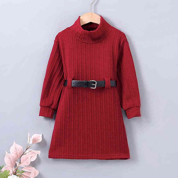 new girls spring and autumn models solid color straight casual multi-color versatile knitted long-sleeved belt dress l220715, Red;yellow
new girls spring and autumn models solid color straight casual multi-color versatile knitted long-sleeved belt dress l220715, Red;yellow
