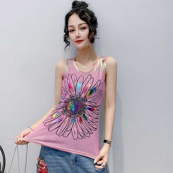 summer clothes new fashion fried color bronzing printing vest sleeveless bottomless t-shirt women lace new fashions, White
summer clothes new fashion fried color bronzing printing vest sleeveless bottomless t-shirt women lace new fashions, White