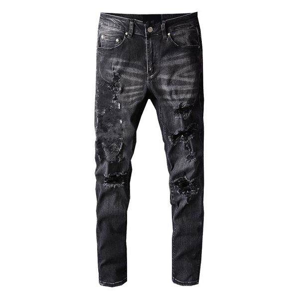 high street fashion jeans motorcycle fluctuating men's personalized holes fashion retro worn and patched slim pants, Blue
high street fashion jeans motorcycle fluctuating men's personalized holes fashion retro worn and patched slim pants, Blue