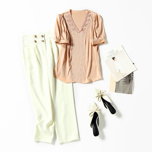 women's blouses & shirts v-neck embroidered lace temperament short sleeve skin pullover solid color shirt satin hollow out silk mulberr, White
women's blouses & shirts v-neck embroidered lace temperament short sleeve skin pullover solid color shirt satin hollow out silk mulberr, White