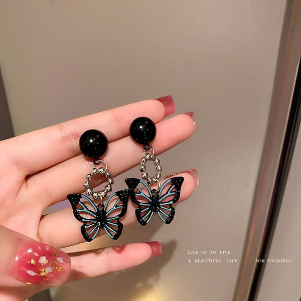 925 silver needle dark hollow butterfly earrings sweet cool fairy elegant high-grade earrings niche design eardrop, Golden
925 silver needle dark hollow butterfly earrings sweet cool fairy elegant high-grade earrings niche design eardrop, Golden
