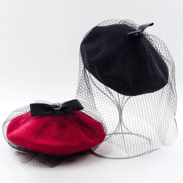 korean version of delicate wool small butterfly veil beret painter hat elegant mesh bow fashion beret, Blue;gray
korean version of delicate wool small butterfly veil beret painter hat elegant mesh bow fashion beret, Blue;gray