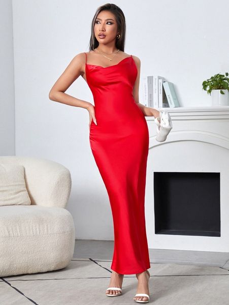 solid cowl neck cami dress l6xn#, Black;gray
solid cowl neck cami dress l6xn#, Black;gray