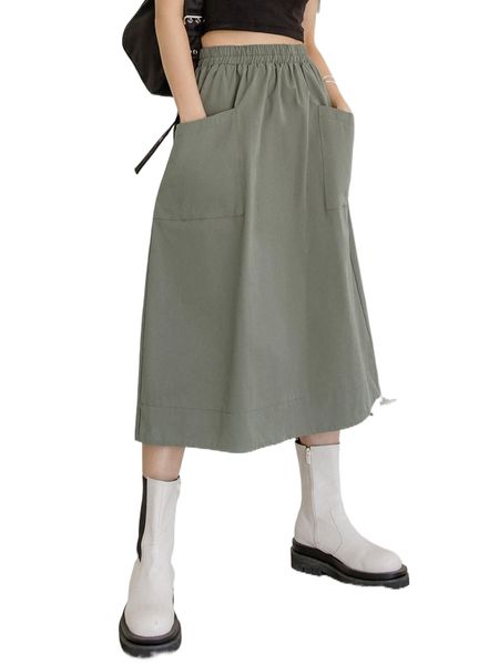 dazy dual pockets a-line skirt 31og#, Black 
dazy dual pockets a-line skirt 31og#, Black