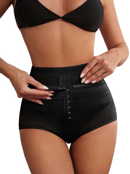 hook and eye shapewear panty 239x#, Black;red