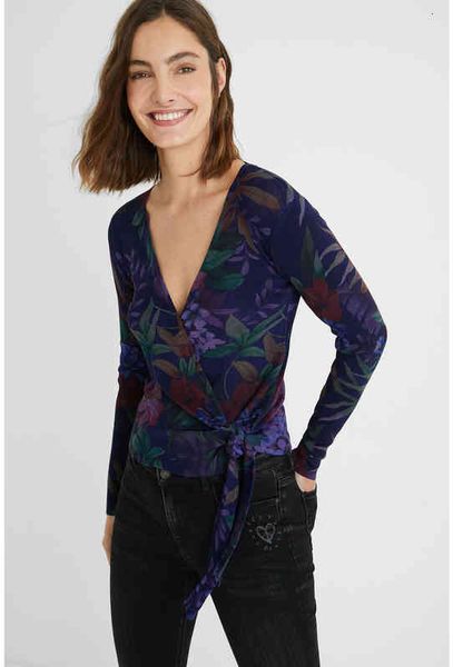 women's knits tees foreign trade pure original spanish single d spring women's clothing retro flower printed low neck long sleeve, White
women's knits tees foreign trade pure original spanish single d spring women's clothing retro flower printed low neck long sleeve, White