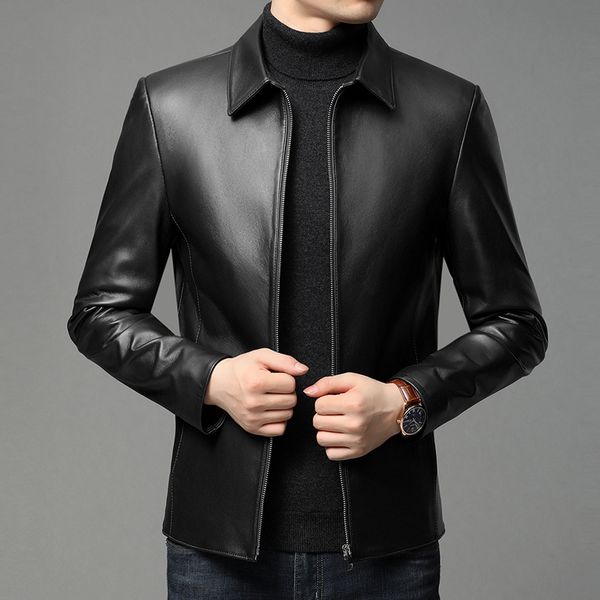 men's leather faux leather brand autumn winter arrival man jacket cas 220823, Black
men's leather faux leather brand autumn winter arrival man jacket cas 220823, Black