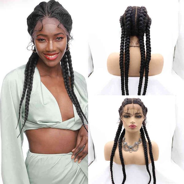 26 inch long braided lace front wigs with babyhair double dutch box braided twist synthetic braided wig for black women daily912y, Golden;white
26 inch long braided lace front wigs with babyhair double dutch box braided twist synthetic braided wig for black women daily912y, Golden;white