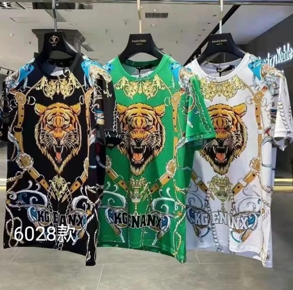 tiger design luxury designer t-shirt men's high-quality rhinestone camisa masculina new fashion short sleeve, White;black
tiger design luxury designer t-shirt men's high-quality rhinestone camisa masculina new fashion short sleeve, White;black