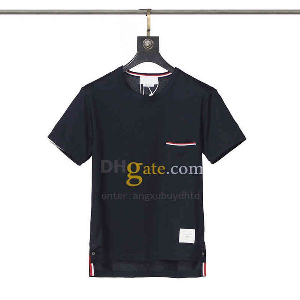 tb tee short sleeve spring and summer korean casual red white and blue pocket t-shirt summer simple classic striped top, White;black
tb tee short sleeve spring and summer korean casual red white and blue pocket t-shirt summer simple classic striped top, White;black