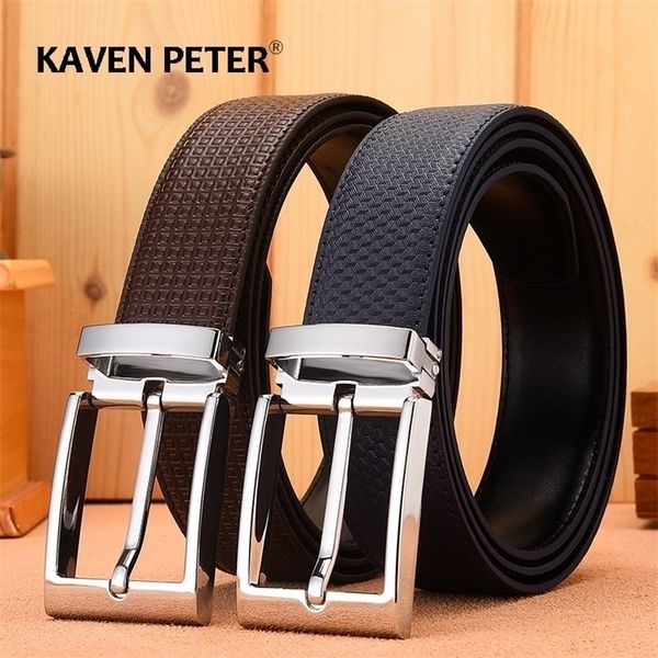 man cowskin leather belts for men jeans plaid strap luxury pin buckle male genuine leather classic belt waistband 220530, Black;brown
man cowskin leather belts for men jeans plaid strap luxury pin buckle male genuine leather classic belt waistband 220530, Black;brown