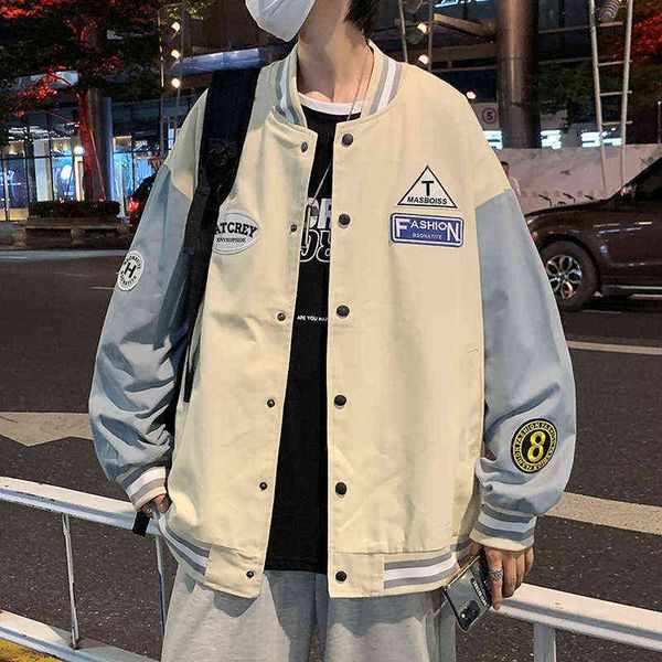 baseball jacket men's spring and autumn thin korean fashion jacket tide brand leisure sports high street clothes, Black;brown 
baseball jacket men's spring and autumn thin korean fashion jacket tide brand leisure sports high street clothes, Black;brown