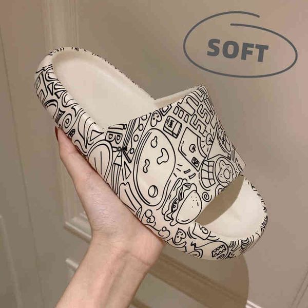 summer trend graffiti house ladies slippers soft eva sole women bat non-slip home ladies platform shoes beach slides t220728, Black
summer trend graffiti house ladies slippers soft eva sole women bat non-slip home ladies platform shoes beach slides t220728, Black