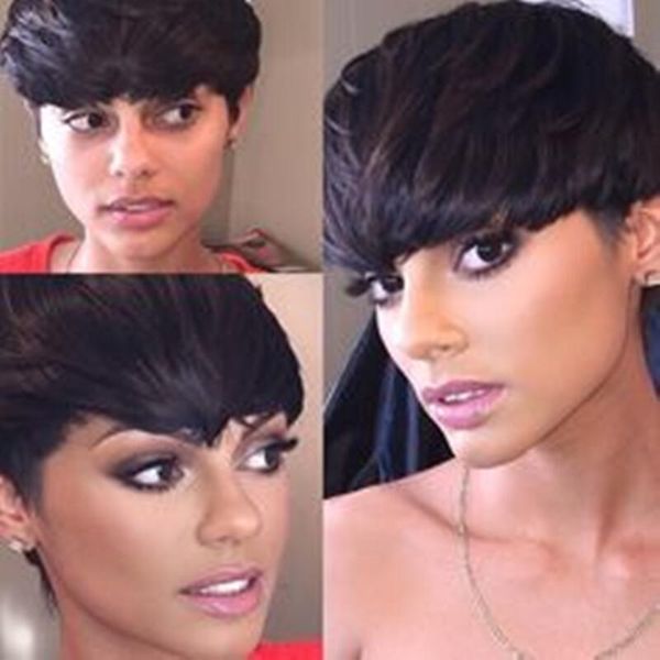 straight short human wigs with bangs brazilian virgin hair pixie cut wig natural machine made wigs for black women, Black;brown
straight short human wigs with bangs brazilian virgin hair pixie cut wig natural machine made wigs for black women, Black;brown