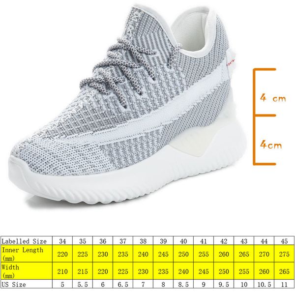 

2022 women summer shoes new sock sneakers platform wedge heel dad shoes chunky sneakers pumps breathable comfy shoes, Black;yellow