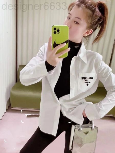women's polos designer early spring p home casual loose shirt long sleeve lapel versatile toothbrush embroidered letter cotton hmqx, White
women's polos designer early spring p home casual loose shirt long sleeve lapel versatile toothbrush embroidered letter cotton hmqx, White