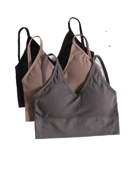 3pack wireless bra f7ch#, Black;red