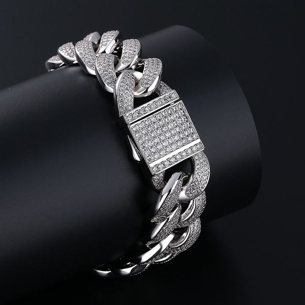 925 sterling sier fashion street buckle cuban bracelet hip hop diamond chain bracelet hip hop, Golden;silver
925 sterling sier fashion street buckle cuban bracelet hip hop diamond chain bracelet hip hop, Golden;silver