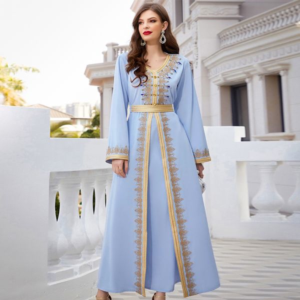 elegant morrocan caftan evening dress 2022 light blue crystal v neck long sleeve appliques lace dubai abaya formal prom dresses vestidos de, Black;red
elegant morrocan caftan evening dress 2022 light blue crystal v neck long sleeve appliques lace dubai abaya formal prom dresses vestidos de, Black;red