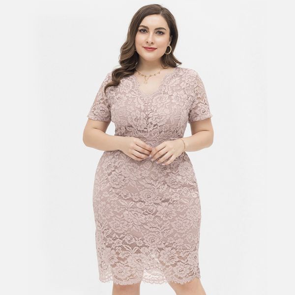 plus size evening dress 2021 slim lace wrap hip v neck short sleeve knee-length pink printing summer splicing fresh and sweet, Black
plus size evening dress 2021 slim lace wrap hip v neck short sleeve knee-length pink printing summer splicing fresh and sweet, Black