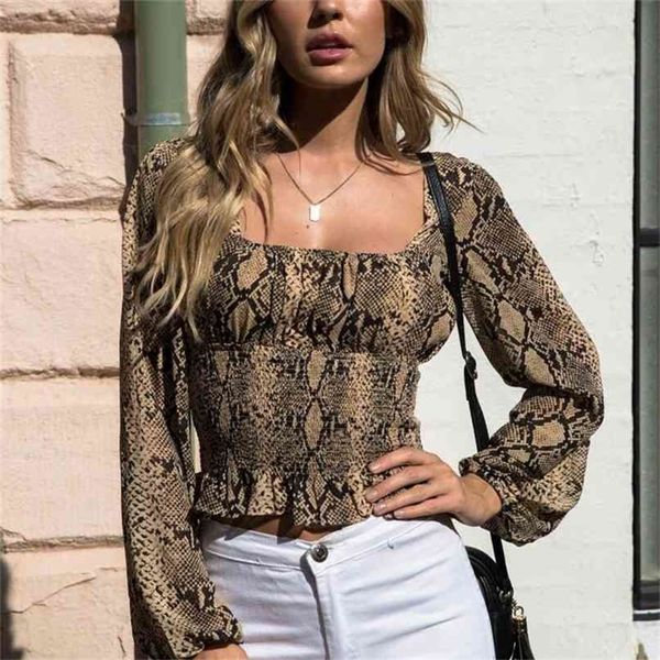 summer casual shirt female snake print square collar long-sleeved slim 210430, White
summer casual shirt female snake print square collar long-sleeved slim 210430, White