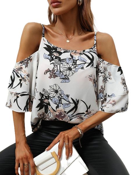 f.loral c.old s.houlder t.iered l.ayer s.leeve b.louse z2ui#, White
f.loral c.old s.houlder t.iered l.ayer s.leeve b.louse z2ui#, White