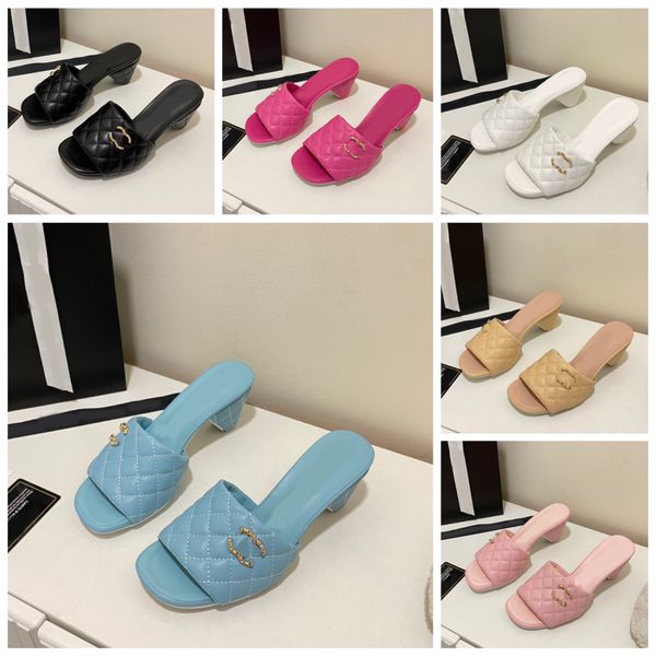 2022 high block heels sandals luxury classic 3-4cm designer slippers women fashion soft genuine leather slides little metal mark ladies cand, Black
2022 high block heels sandals luxury classic 3-4cm designer slippers women fashion soft genuine leather slides little metal mark ladies cand, Black