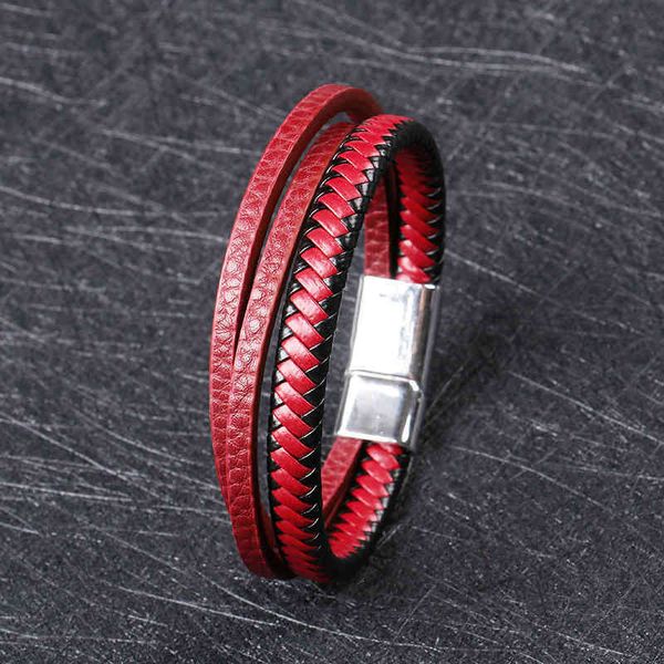 simple and fashionable woven stainls steel leather bracelet men's trend magnetic buckle alloy titanium steel bracelet, Golden;silver
simple and fashionable woven stainls steel leather bracelet men's trend magnetic buckle alloy titanium steel bracelet, Golden;silver