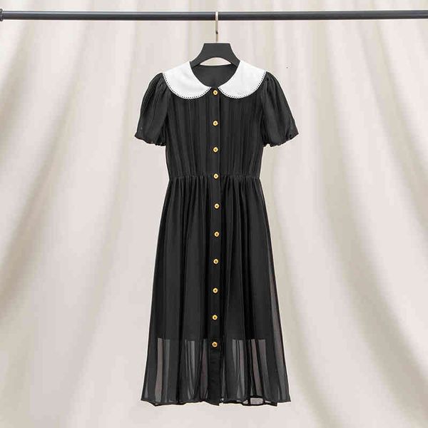 casual dresses miu family baby collar french bubble sleeve silk mixed dress women's summer thin high-end big brand a-line skirt, Black;gray
casual dresses miu family baby collar french bubble sleeve silk mixed dress women's summer thin high-end big brand a-line skirt, Black;gray