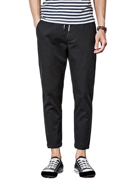 men drawstring waist slant pocket pants b5ni#, Black
men drawstring waist slant pocket pants b5ni#, Black