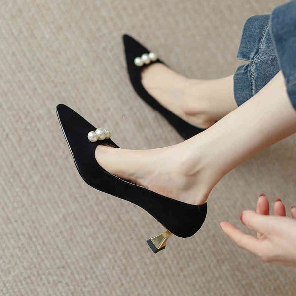 sandals size returnable full leather elegant cat heel spring thin middle pearl pointed cow single shoe women efpx, Black
sandals size returnable full leather elegant cat heel spring thin middle pearl pointed cow single shoe women efpx, Black