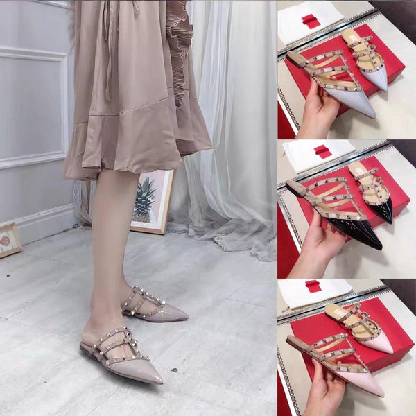 summer shoes women outdoor slippers genuine leather slippers pointed-toes rivet decora woman slipper 35-42, Black
summer shoes women outdoor slippers genuine leather slippers pointed-toes rivet decora woman slipper 35-42, Black